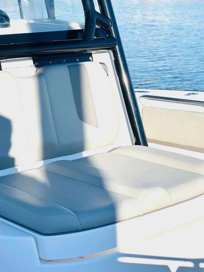 Slide: The Image of 2023 Cape Horn 39T boat seat with ocean backdrop. - 4