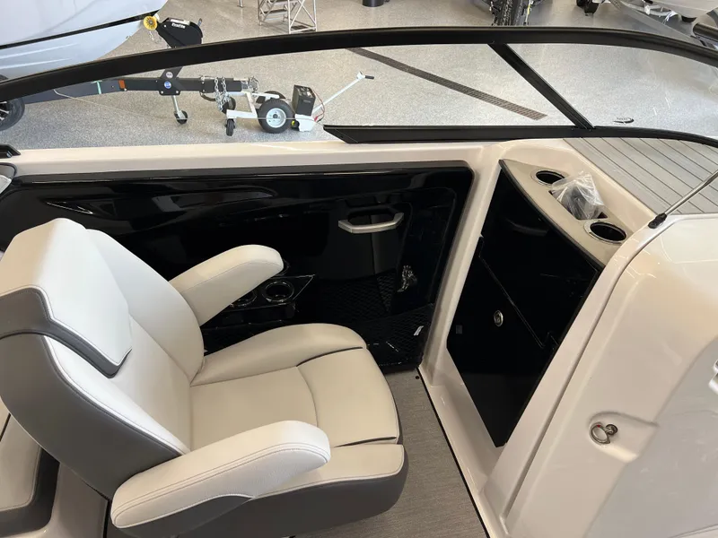 Slide: The Image of 2025 Yamaha Boats AR250 interior with sleek seating and modern design. - 7