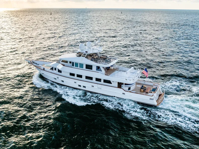 Slide: The Image of Luxurious Custom Crystal Motoryacht 2009 cruising on open sea. - 13