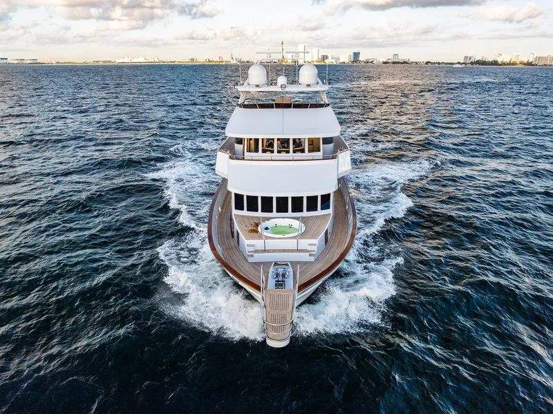 Slide: The Image of 2009 Custom Crystal Motoryacht cruising on open sea. - 15