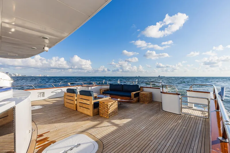 Slide: The Image of Luxurious deck of Custom Crystal Motoryacht 2009 on open sea. - 35