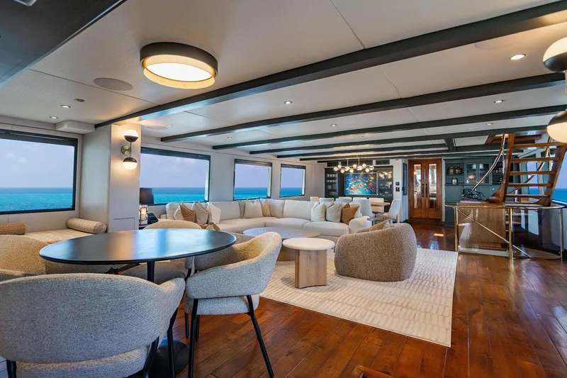 Slide: The Image of Luxurious interior of 2009 Custom Crystal Motoryacht with elegant seating and ocean views. - 82