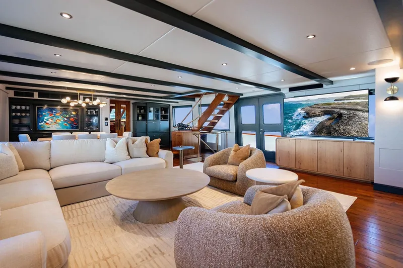 Slide: The Image of Luxurious interior of 2009 Custom Crystal Motoryacht with plush seating and modern decor. - 84