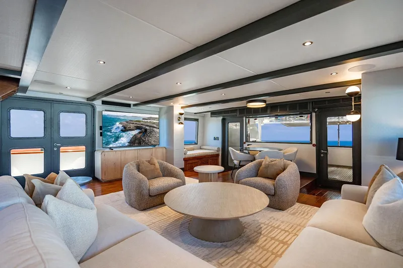 Slide: The Image of Luxurious interior of 2009 Custom Crystal Motoryacht with plush seating and modern decor. - 89