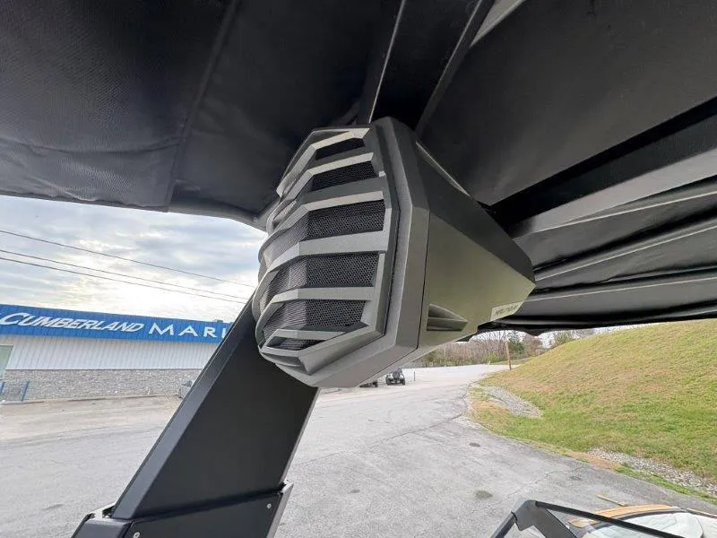 Slide: The Image of 2025 Nautique G25 boat speaker system at Cumberland Marina. - 13