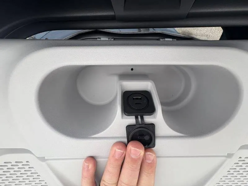 Slide: The Image of USB ports on a 2025 Sea-Doo Switch Cruise Limited 21' 230HP dashboard. - 41