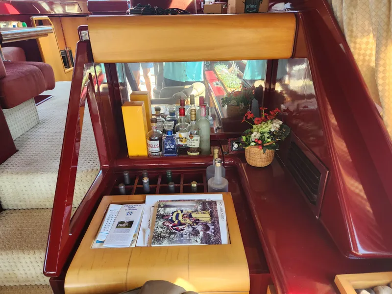 Slide: The Image of Interior of 1987 Posillipo Technema 52 yacht with bar and decor elements. - 12