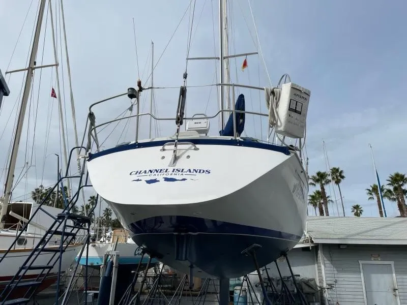 Slide: The Image of 1985 C&C 41 sailboat in dry dock, Channel Islands. - 20