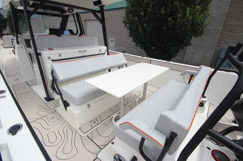 Slide: The Image of 2025 Zodiac X10CC boat with twin Mercury 400 engines and joystick control. - 9