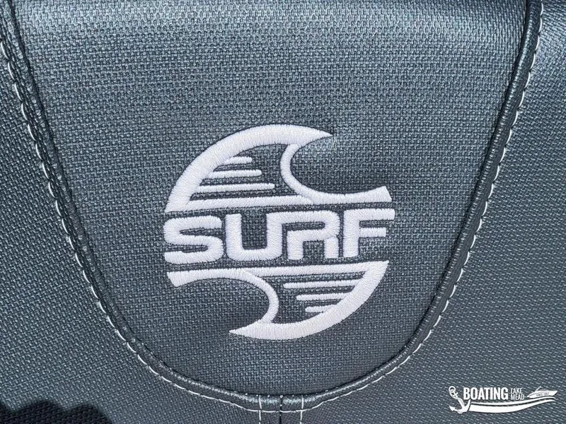 Slide: The Image of Chaparral 23 Surf 2021 logo on textured fabric background. - 16