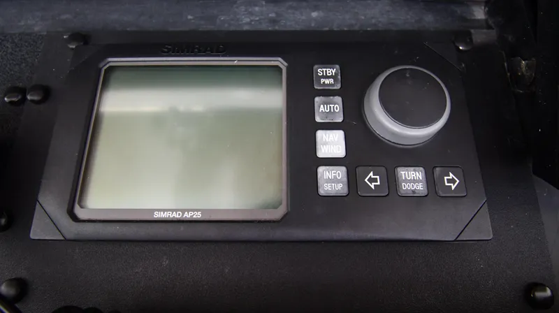 Slide: The Image of Simrad AP25 control panel on 1990 Viking 53 Convertible yacht. - 34