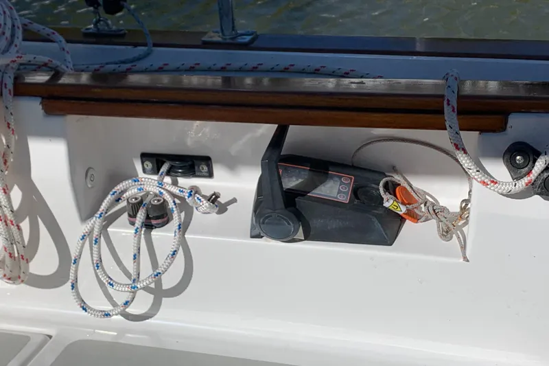 Slide: The Image of Control panel and ropes on a 2022 Tartan Fantail sailboat. - 25