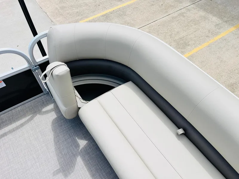 Slide: The Image of 2025 Sun Tracker Party Barge 16 DLX pontoon boat seating area. - 19