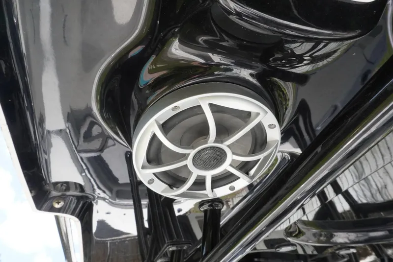 Slide: The Image of Close-up of a 2021 Sea Pro 219 boat speaker system. - 13