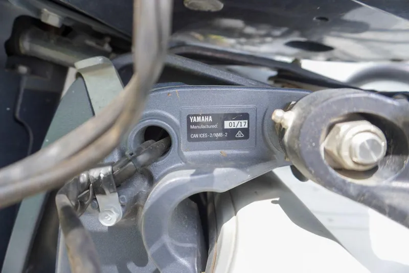 Slide: The Image of Close-up of Yamaha motor component on 2004 Baja 340 Sportfish boat. - 19