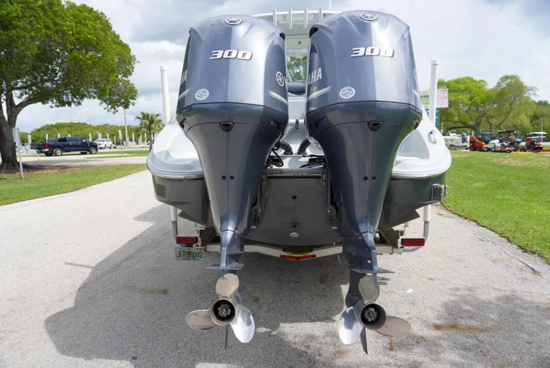 Slide: The Image of 2004 Baja 340 Sportfish with twin 300 horsepower engines, rear view. - 20