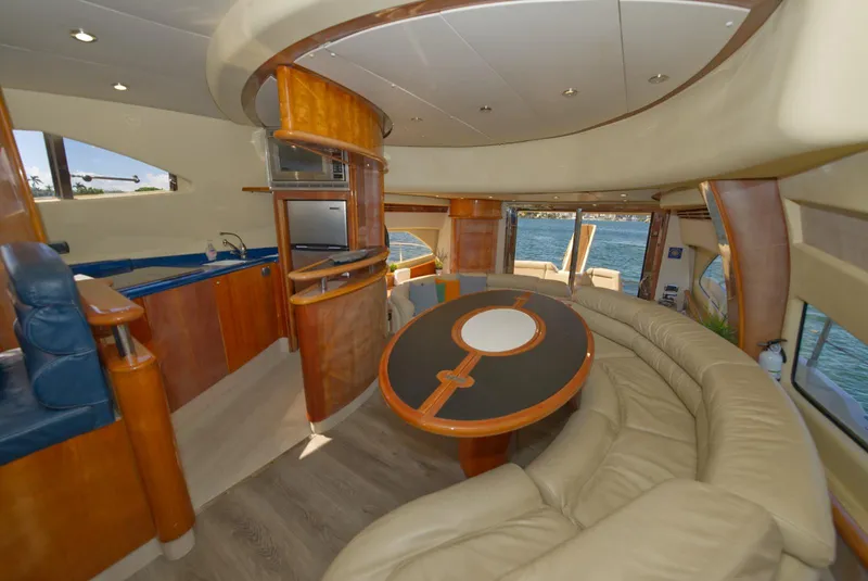 Slide: The Image of Luxurious interior of 2003 Aicon 56 yacht with elegant seating and modern amenities. - 44