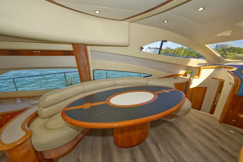 Slide: The Image of Luxurious interior of 2003 Aicon 56 yacht with elegant seating and table. - 45