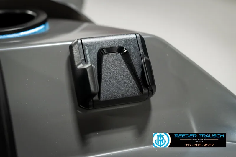 Slide: The Image of Close-up of 2025 Bennington 118 SLS boat component with Reeder-Trausch branding. - 33