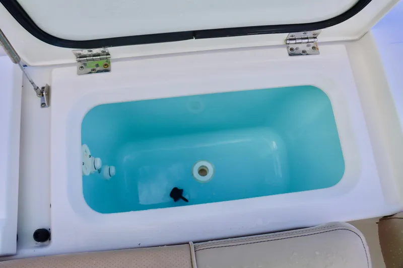 Slide: The Image of Livewell compartment on 2017 Pursuit DC 295 Dual Console boat. - 19