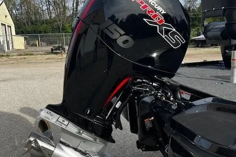 Slide: The Image of Mercury Pro XS 150 outboard motor on Nitro Z18 boat, 2025 model. - 3