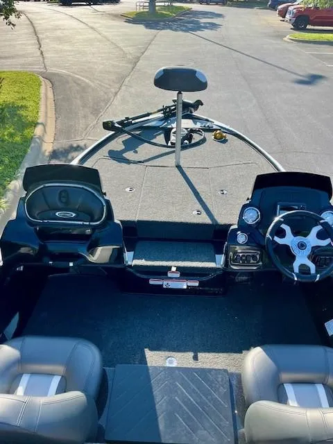 Slide: The Image of 2025 Nitro Z17 boat interior with steering wheel and seating. - 3