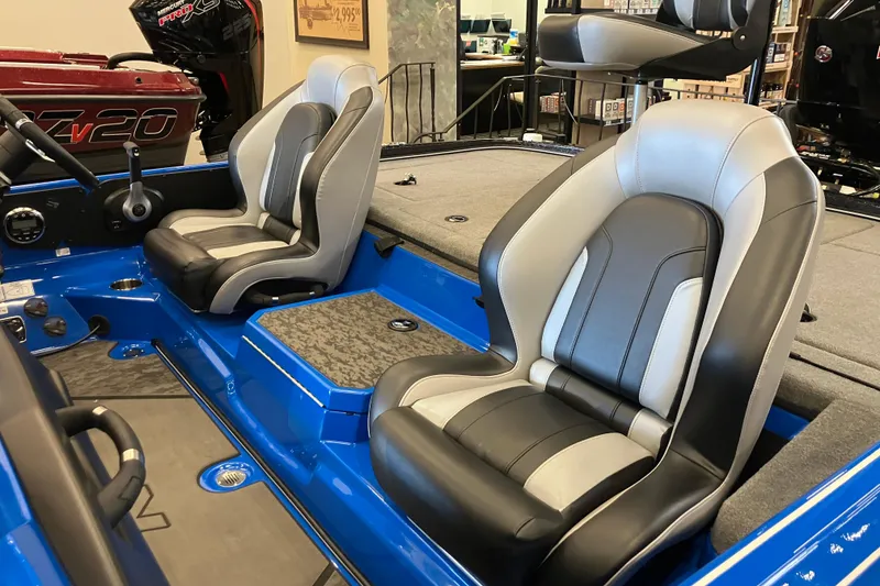 Slide: The Image of 2025 Nitro Z21 XL Pro boat interior with sleek seating and modern design. - 3