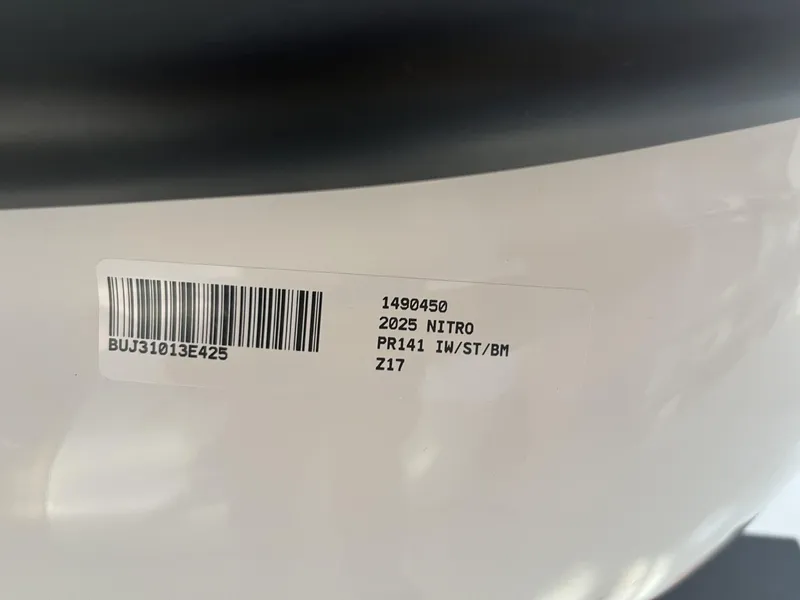 Slide: The Image of Barcode label on 2025 Nitro Z17 product with model details. - 11
