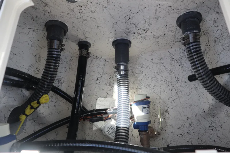Slide: The Image of Bulls Bay 2200 boat plumbing system with hoses and fittings, 2025 model. - 23