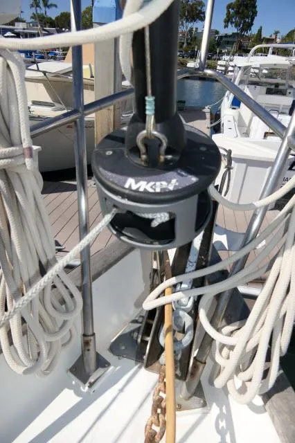 Slide: The Image of Sailboat deck with rigging, Peterson 44, 1976 model. - 40