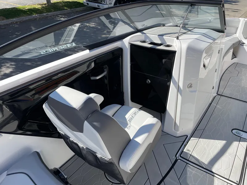 Slide: The Image of 2024 Yamaha Boats 252XE interior with sleek seating and modern design. - 9