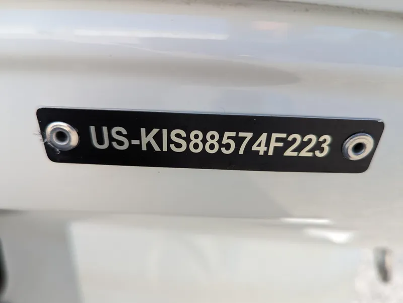 Slide: The Image of 2023 Crownline 260 SS boat identification plate with serial number US-KIS88574F223. - 16