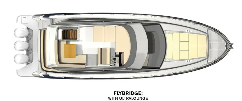 Slide: The Image of Top view of 2022 Regal 42 FXO yacht with flybridge and ultralounge. - 27
