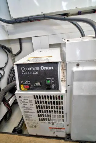Slide: The Image of Cummins Onan generator in 2021 Fairline Squadron 68 yacht engine room. - 3