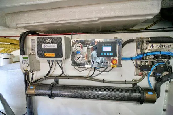 Slide: The Image of Aqua Prime water system in 2021 Fairline Squadron 68 yacht engine room. - 4