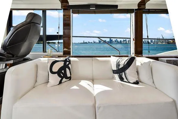 Slide: The Image of Luxurious interior of 2021 Fairline Squadron 68 yacht with ocean view. - 41