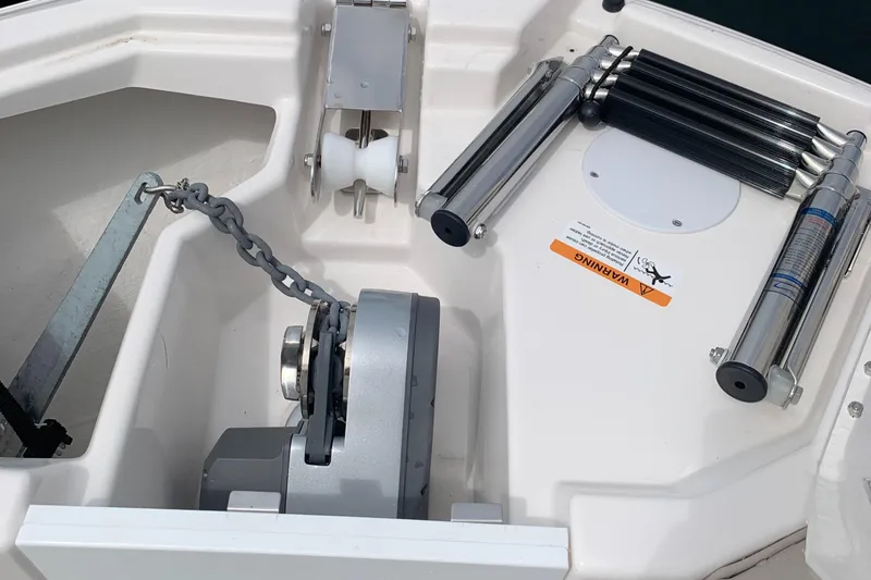 Slide: The Image of Anchor system of 2022 Cutwater C-24 DC boat with chain and hydraulic components. - 20