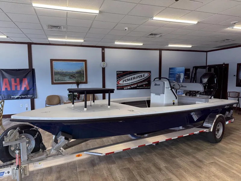 Slide: The Image of 2025 Maverick 18 HPX-V boat displayed indoors on a trailer. - 6