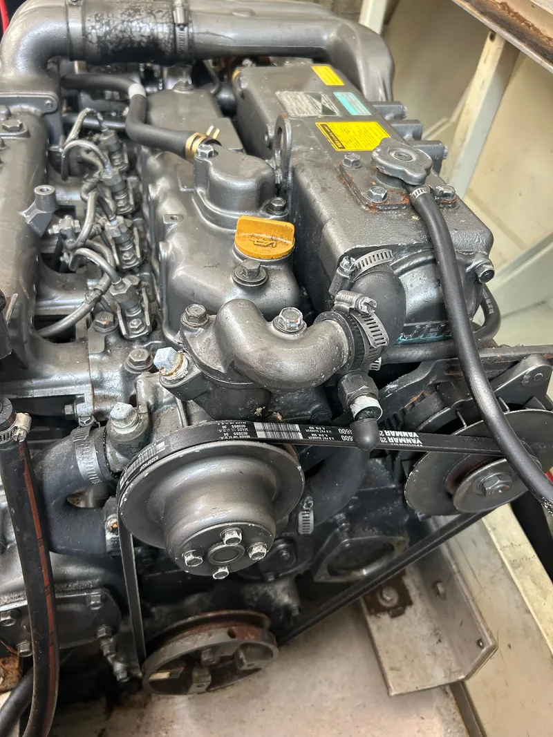 Slide: The Image of Engine of a 1996 Mast & Mallet 34 Rabbit Custom boat, detailed view. - 35