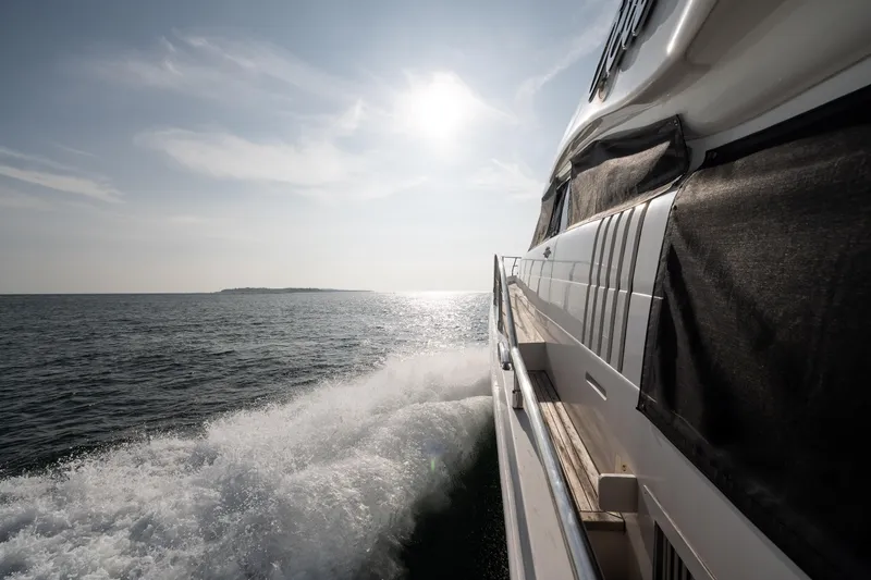 Slide: The Image of Luxury yacht Viking Princess 75 cruising on open sea, 2008 model. - 20