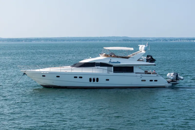 Slide: The Image of 2008 Viking Princess 75 yacht cruising on open water. - 3