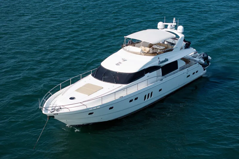 Slide: The Image of Luxury 2008 Viking Princess 75 yacht cruising on open water. - 6