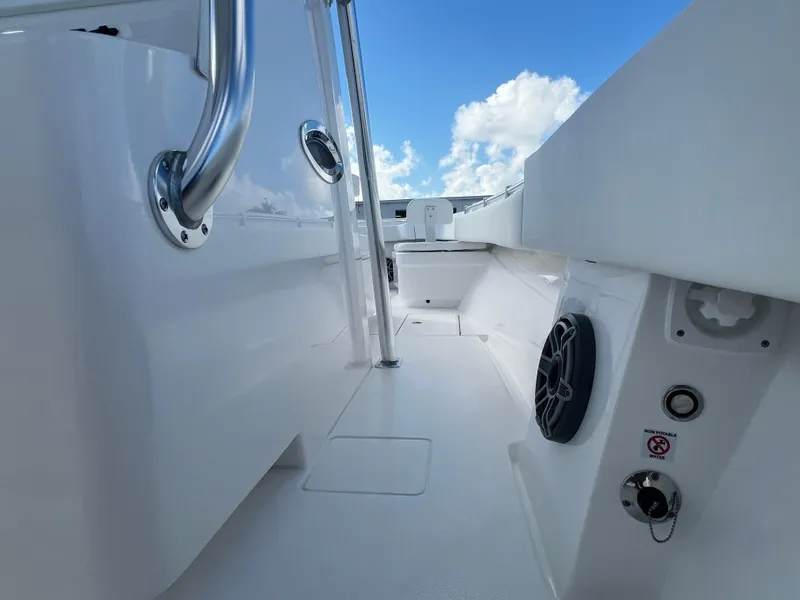 Slide: The Image of 2025 Contender 30 ST boat interior with sleek design and modern features. - 12
