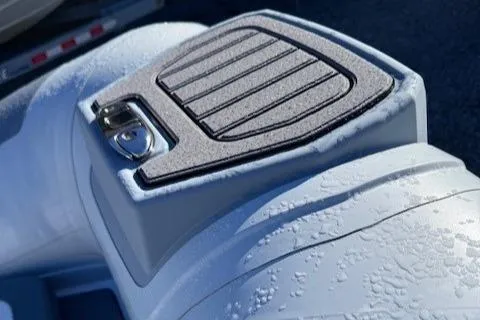 Slide: The Image of Close-up of 2025 Highfield Classic 380 GT boat detail with textured surface. - 14