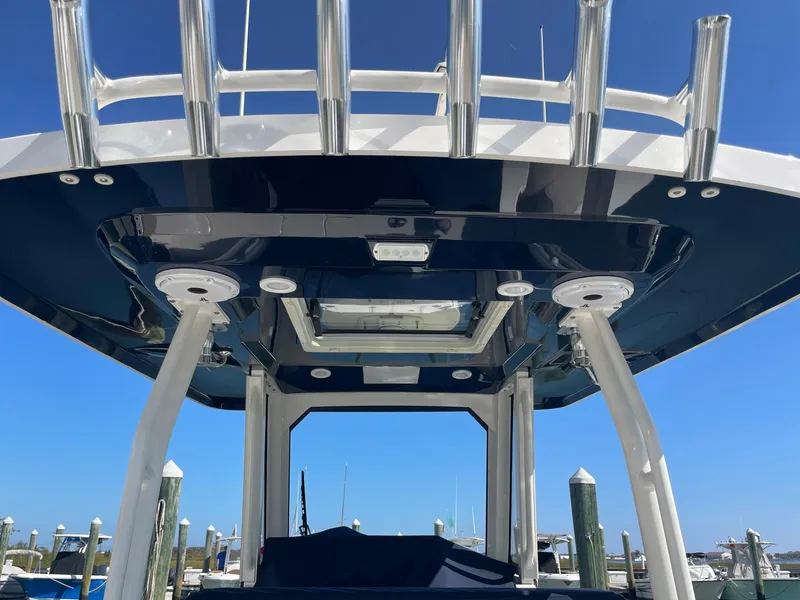 Slide: The Image of 2020 Pursuit S 288 boat with sleek design and sturdy T-top structure. - 26