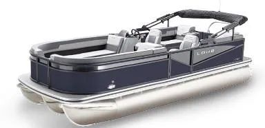 Slide: The Image of 2025 Lowe LS 230 WT pontoon boat, sleek design, spacious seating, modern features. - 32
