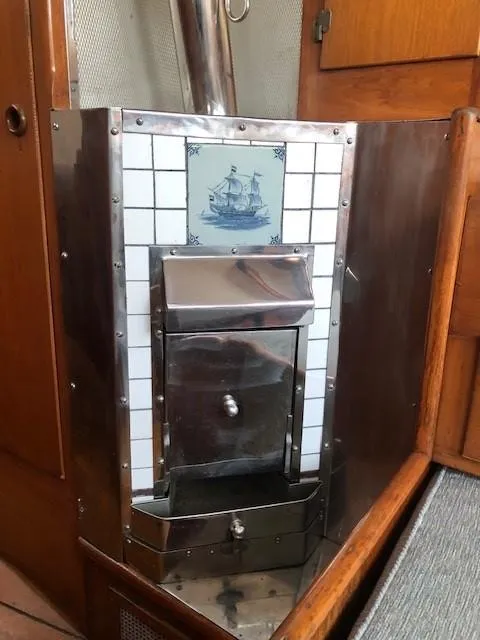 Slide: The Image of Vintage LeComte Northeast 38 stove with nautical tile design, 1968 model. - 29