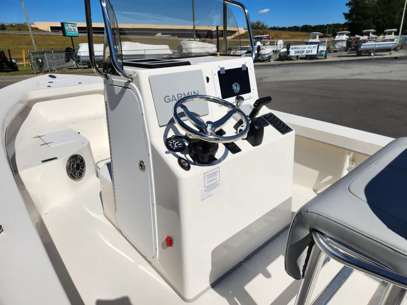 Slide: The Image of 2023 May-Craft 208 CC boat console with Garmin navigation system. - 8