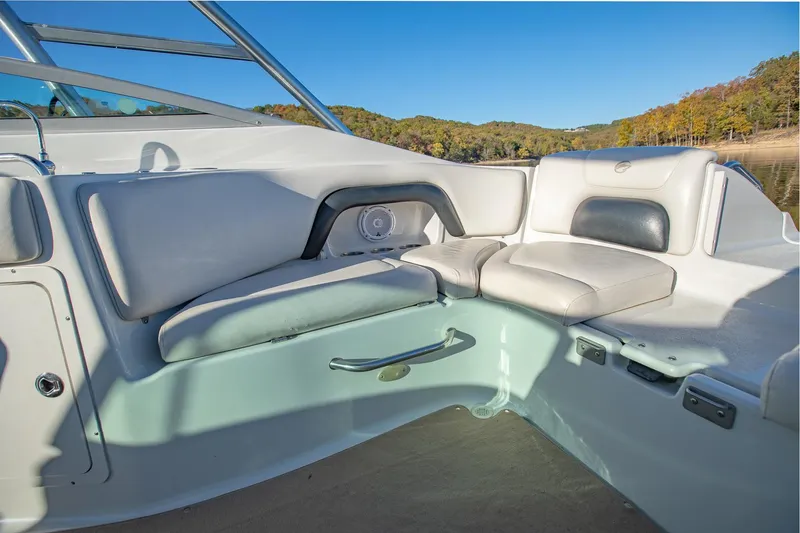 Slide: The Image of Interior seating of 2006 Crownline 270 BR boat with scenic lake view. - 20