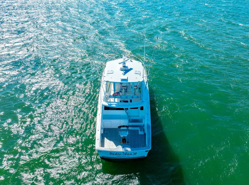 Slide: The Image of Aerial view of 2005 Ocean Yachts 50 Super Sport on open water. - 8